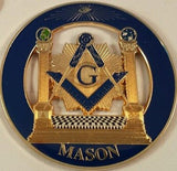 Freemason Pillars and Mosic Pavement Key Chain & Cut-Out Car Emblem Package