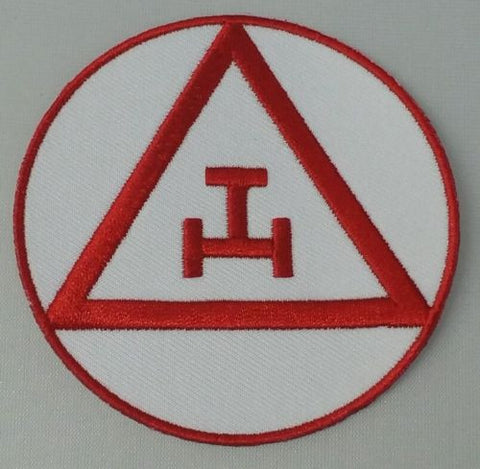 Freemason Masonic Royal Arch Iron on Patch in White and Red