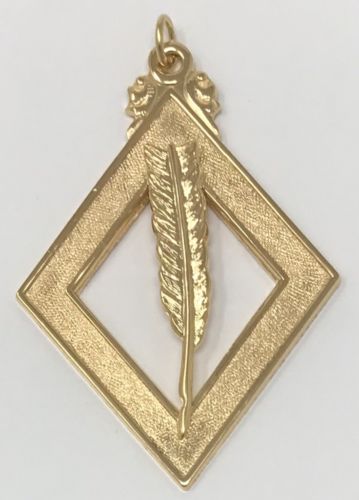 Scottish Rite 16th Degree Secretary Jewel in Gold Tone