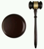 Freemason Principal Officer Sound Block & Gavel with band in Gold Tone
