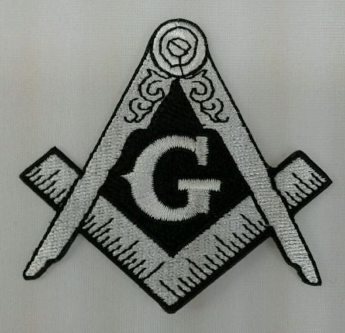 Masonic Silver and Black Iron on Patch