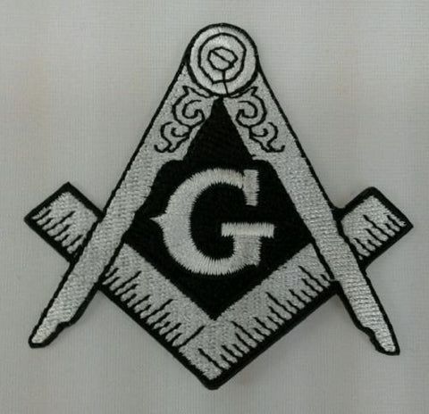 Freemason Masonic Silver and Black Iron on Patch
