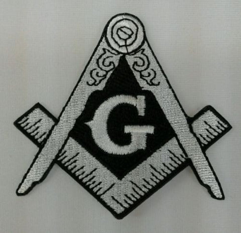 Freemason Masonic Silver and Black Iron on Patch