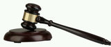 Freemason Principal Officer Sound Block & Gavel with band in Gold Tone