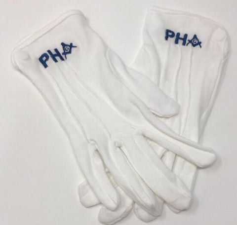 Masonic PHA Embroidered Dress Gloves