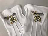 Shriners Embroidered Dress Gloves