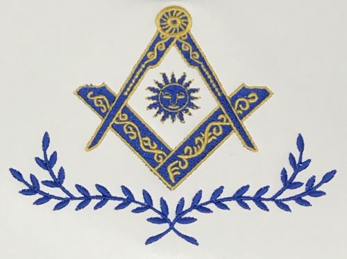 Senior Deacon Officer Apron, close-up of the embroidered emblem