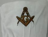 MASONIC FREEMASONS SQUARE AND COMPASS EMBROIDERED DRESS GLOVES