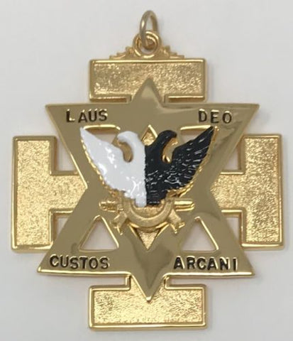 Scottish Rite 32nd Degree Commander In Chief Wings Up Jewel in Gold Tone