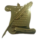 Freemason Historian Collar Jewel in Gold Tone