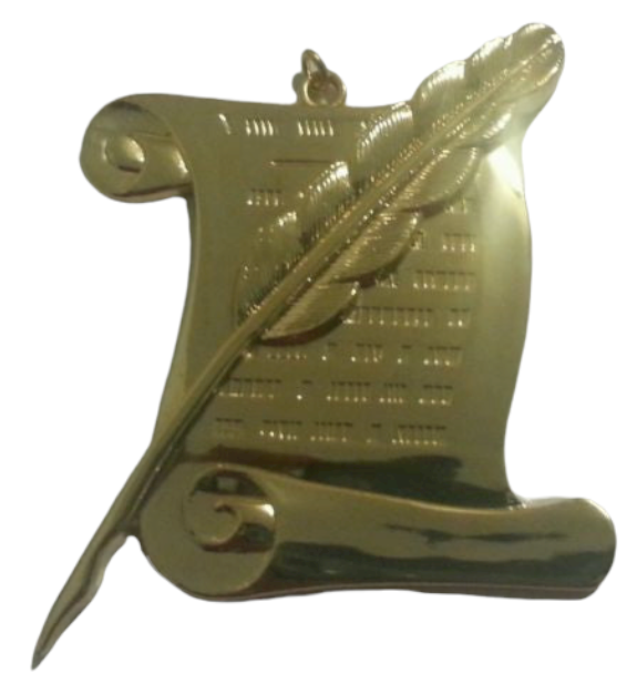 Freemason Historian Collar Jewel in Gold Tone