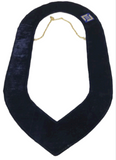 Freemason Blue Lodge Past Master Officer Collar Gold Tone w/ Dark Blue Backing
