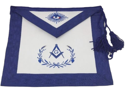 Master Mason Apron with Rope & Tassel, alternate view with rope and tassel