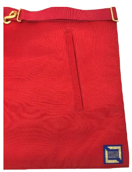 Master Mason Apron, back view, alternate angle