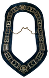 Freemason Blue Lodge Office Collar Silver Tone with Blue Backing