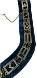 Freemason Blue Lodge Office Collar Silver Tone with Blue Backing