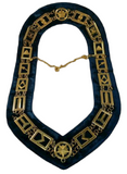 Freemason Blue Lodge Office Collar Gold Tone with Blue Backing