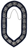 Freemason Blue Lodge Past Master Collar Silver Tone with Blue Backing