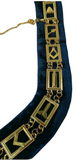 Freemason Blue Lodge Office Collar Gold Tone with Blue Backing