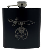 Shriner 6 oz Flask, angled view