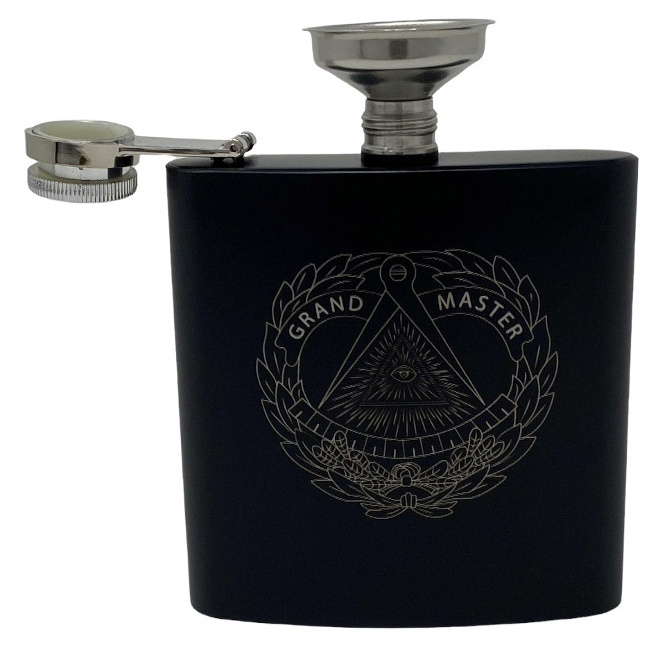 Grand Master 6 oz Flask, with cap open