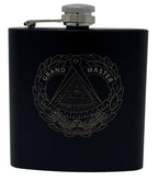 Grand Master 6 oz Flask, angled view