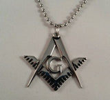 Freemason Square and Compass Cut-Out Necklace