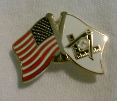 Freemason & USA Flag Lapel Pin