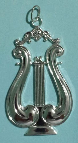 Freemason Organist Collar Jewel in Silver Tone