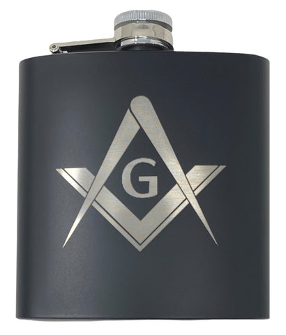 Masonic Square and Compass 6 oz Flask