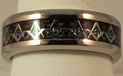 Freemason Circle of Light Ring with Silver Square and Compass