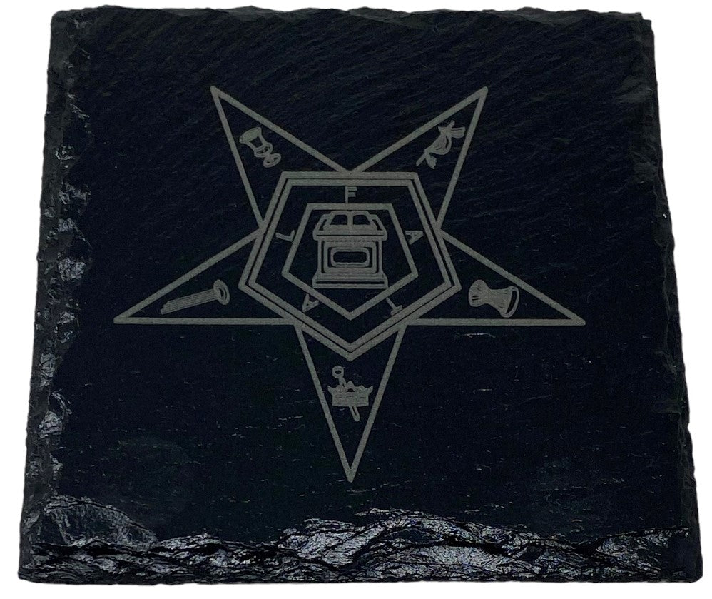 Order of Eastern Star (OES) Slate Coaster Set