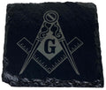 Square & Compass Slate Coaster Set II