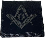 Square & Compass Slate Coaster Set V