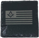 Masonic Flag Slate Coaster Set