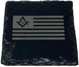 Masonic Flag Slate Coaster Set