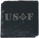 Masonic USAF Slate Coaster Set