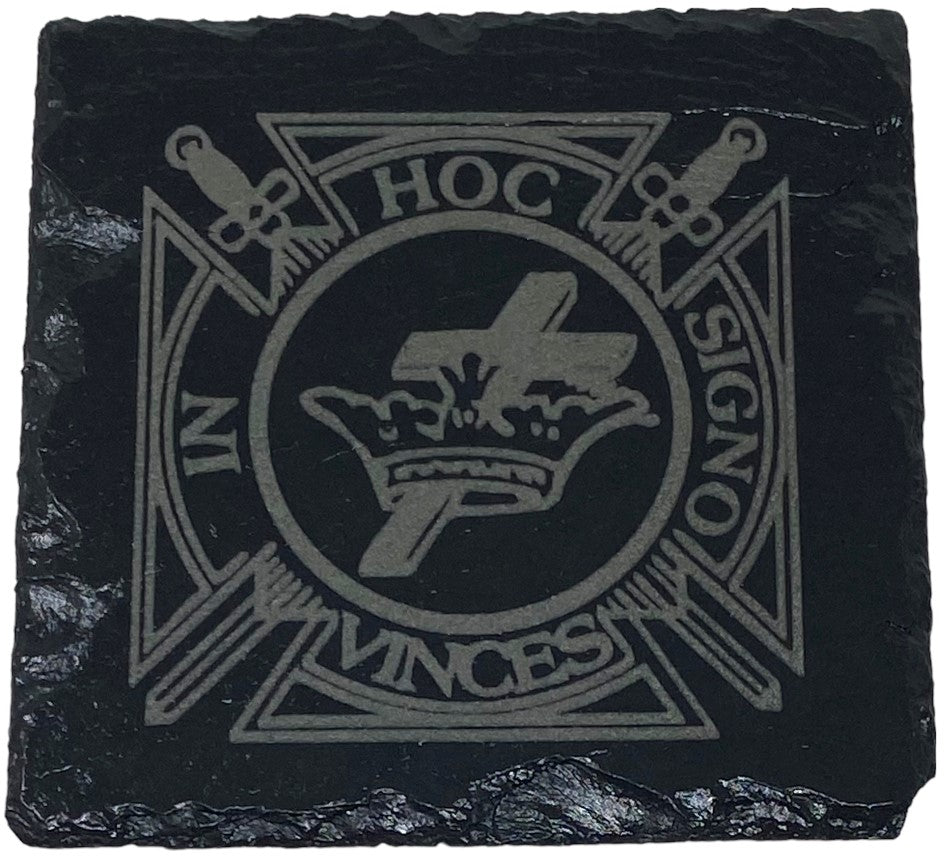Knights Templar Slate Coaster Set, alternate view