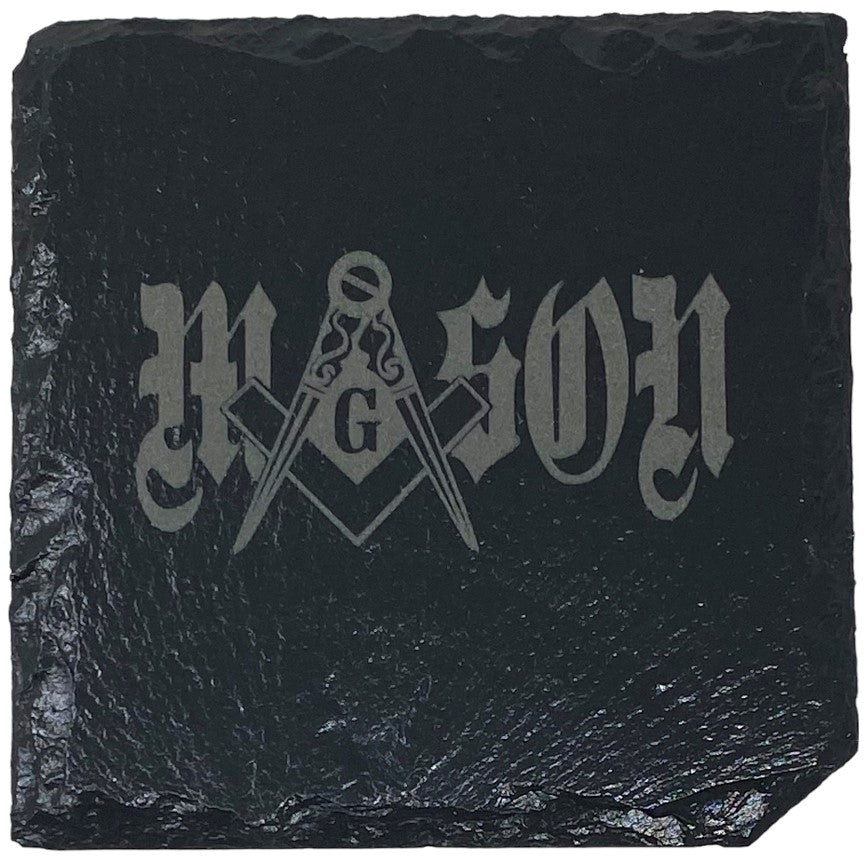 Freemason Slate Coaster Set, alternate view
