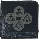 Freemason York Rite Slate Coaster Set