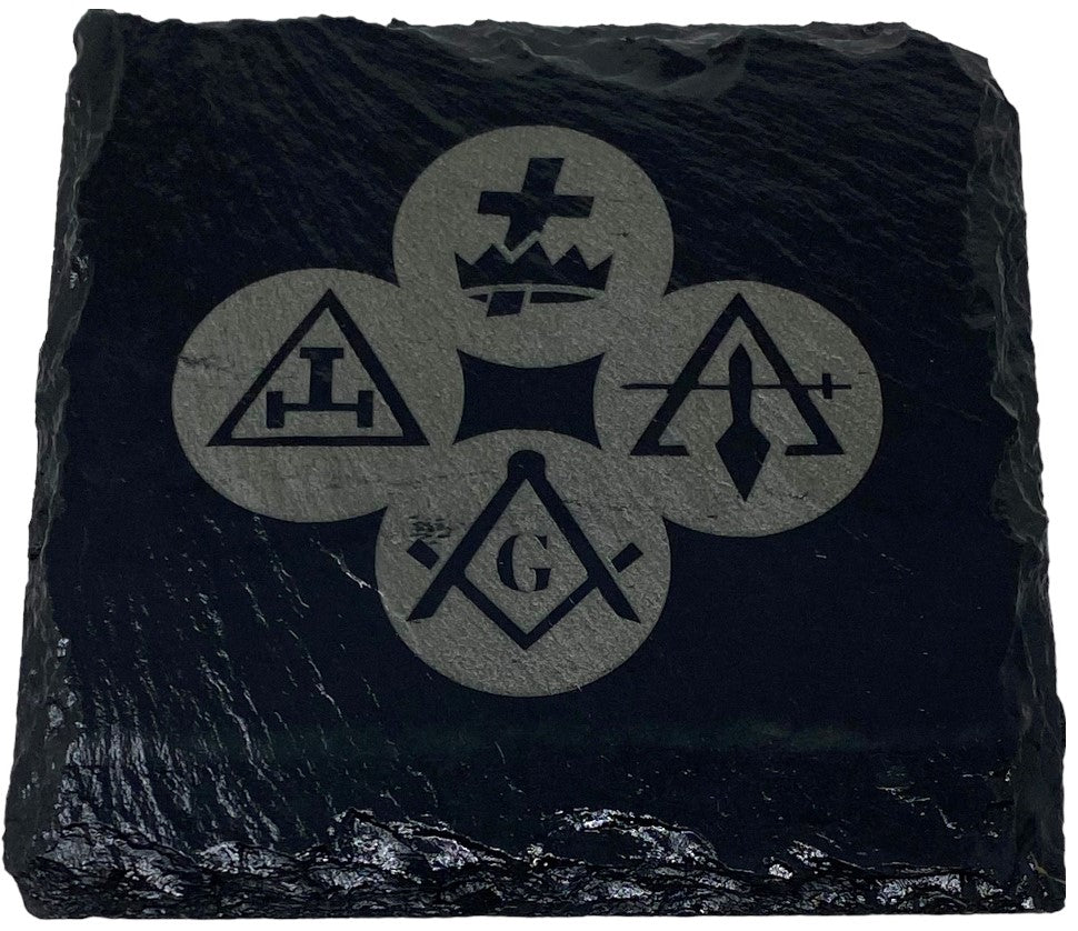 Freemason York Rite Slate Coaster Set