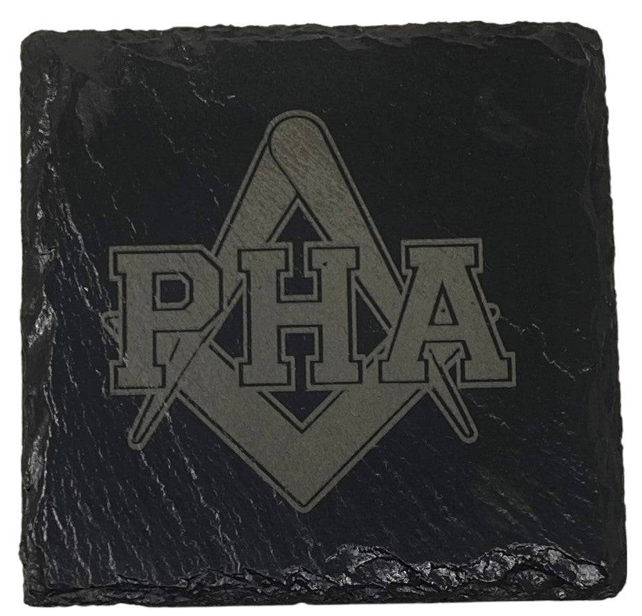 Prince Hall (PHA) Slate Coaster Set, alternate view
