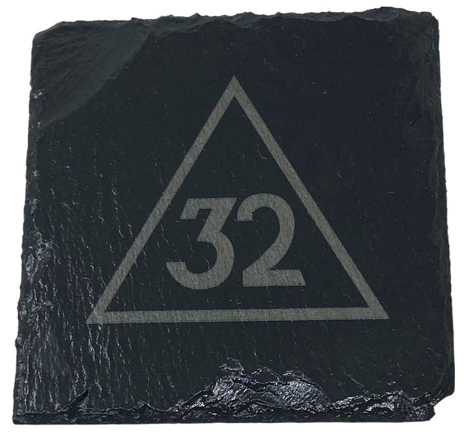 Scottish Rite 32nd Degree Slate Coaster Set, alternate view
