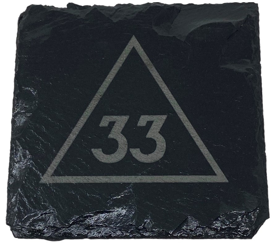 Scottish Rite 33rd Degree Slate Coaster Set