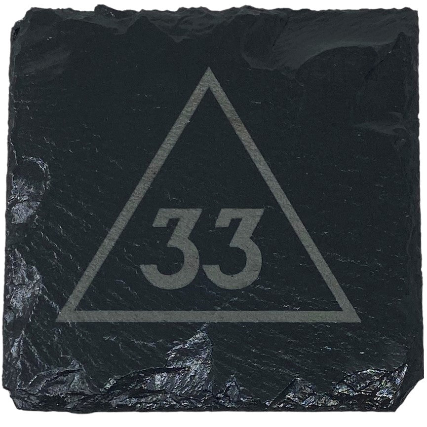 Scottish Rite 33rd Degree Slate Coaster Set, alternate view