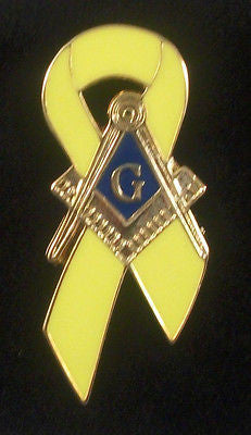 Freemason Yellow Ribbon Lapel Pin