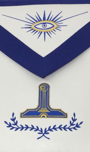 Senior Warden Officer Apron, close-up of the embroidered emblem