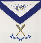 Secretary Officer Apron, close-up of the embroidered emblem