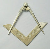 Freemason Masonic Square and Compass Lodge Alter Set in Silver Tone