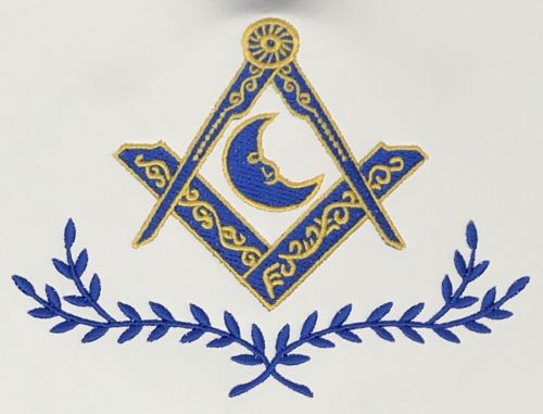 Junior Deacon Officer Apron, close-up of the embroidered emblem